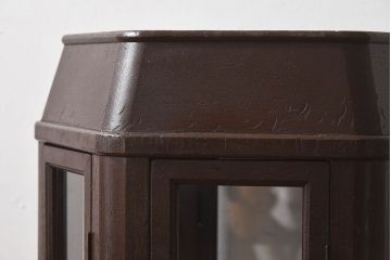 アンティーク家具　和製アンティーク　ナラ材　卓上でも使える六角形ガラスケース(ショーケース、陳列棚、飾り棚)