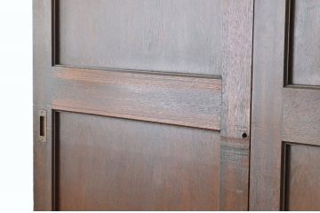 アンティーク 古い木のシックな引き戸2枚セット(帯戸、板戸)