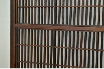 古民具・骨董　古い木の格子戸(裏障子付き)4枚セット