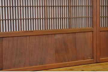 古民具・骨董　古い木の格子戸(裏障子付き)4枚セット