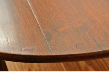 レトロ家具　昭和レトロ　古い木のシックな無垢板丸ちゃぶ台(テーブル)アンティーク