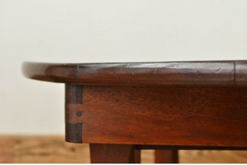レトロ家具　昭和レトロ　古い木のシックな無垢板丸ちゃぶ台(テーブル)アンティーク