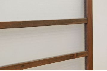 アンティーク　古い木の銀モールガラス引き戸2枚セット(窓建具)