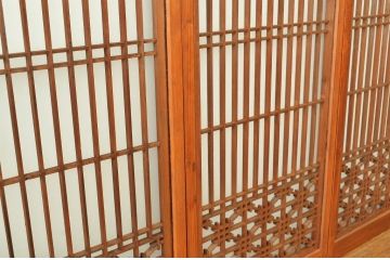 古民具・骨董 ガラス入り書院戸4枚セット(建具)