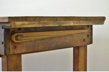 アンティーク家具　極厚無垢材の工場用アンティーク大型作業台(テーブル)