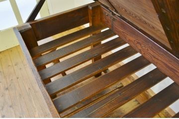 アンティーク家具　極厚無垢材の工場用アンティーク大型作業台(テーブル)