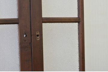 古民具・骨董 重厚なガラス入り無双引き戸4枚