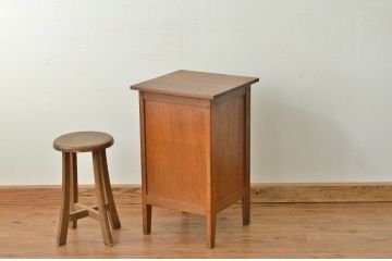 アンティーク家具　モールガラスの引き出し付きサイドデスク?