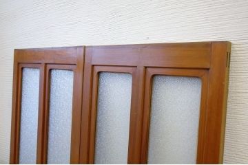 古い木味のシックな明り取り2枚セット