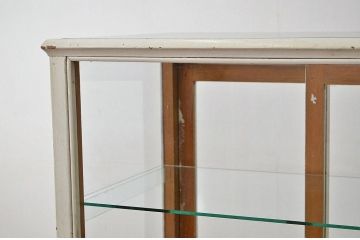 アンティーク家具　人気の縦型ペイントガラスケース(ショーケース)