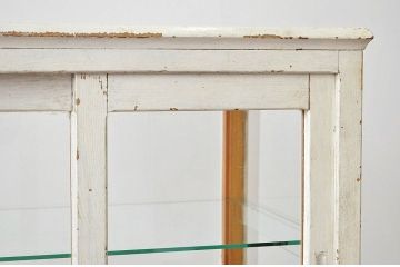 アンティーク家具　人気の縦型ペイントガラスケース(ショーケース)