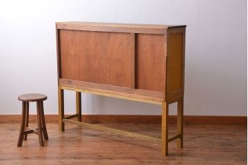 アンティーク家具　アンティーク ガラス入り20杯脚付き引き出し(ドロワー)