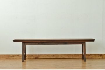 レトロ家具　昭和レトロ 古い無垢材のアンティークベンチ?(長椅子・いす・イス)