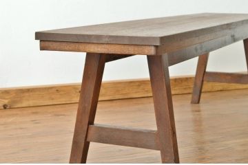 レトロ家具　昭和レトロ 古い無垢材のアンティークベンチ?(長椅子・いす・イス)