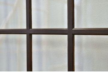 古民具・骨董　シックなガラス入り帯戸3枚セット(ガラス帯戸、引き戸・板戸)