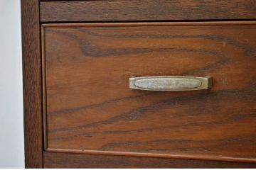 レトロ家具　昭和レトロ　モールガラスと小引き出し付きチェスト(箪笥・たんす)