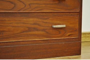 レトロ家具　昭和レトロ　モールガラスと小引き出し付きチェスト(箪笥・たんす)