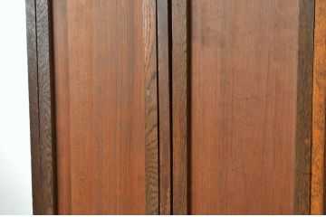 レトロ家具　昭和レトロ 希少 古い木のモールガラスアンティークロッカー?4人用