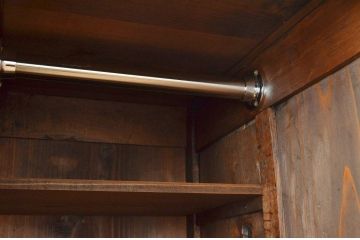 レトロ家具　昭和レトロ 希少 古い木のモールガラスアンティークロッカー?4人用
