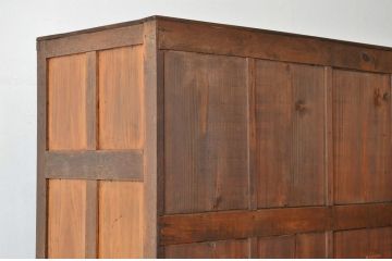 レトロ家具　昭和レトロ 希少 古い木のモールガラスアンティークロッカー?4人用