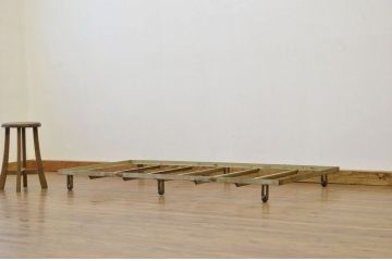 レトロ家具★昭和レトロ 古い病院のアイアンベットフレーム(5)