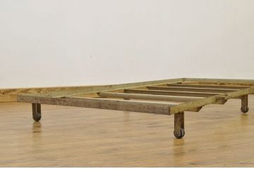 レトロ家具★昭和レトロ 古い病院のアイアンベットフレーム(6)