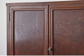 アンティーク家具　古民具・骨董 珍品希少!前面欅玉杢の重ね時代収納棚(箪笥・チェスト)