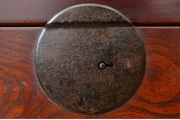 アンティーク家具　古民具・骨董 珍品希少!前面欅玉杢の重ね時代収納棚(箪笥・チェスト)