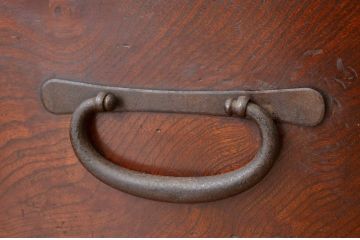 アンティーク家具　古民具・骨董 珍品希少!前面欅玉杢の重ね時代収納棚(箪笥・チェスト)