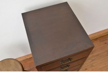 アンティーク家具　アンティーク　重厚で上質なナラ無垢材の縦型6杯引き出し(A4サイズ・ドロワー)