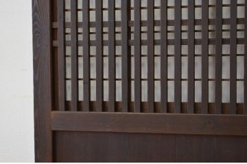 古民具・骨董 裏障子付き格子帯戸1枚(引き戸)