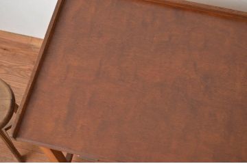 レトロ家具　昭和レトロ 縁付きデザインのかわいい平机(デスク)?作業台