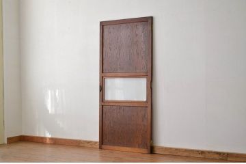 レトロ家具　昭和レトロ　すりガラス入りアンティークドア1枚(扉)
