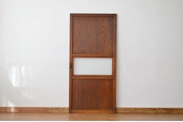 レトロ家具　昭和レトロ　すりガラス入りアンティークドア1枚(扉)