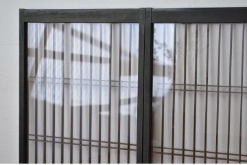 古民具・骨董 ガラス入り格子書院戸4枚セット