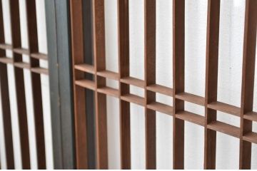 古民具・骨董 ガラス入り格子書院戸4枚セット