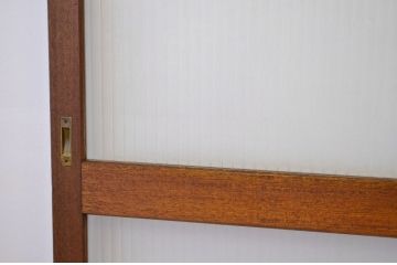 アンティーク 大版銀モールガラスの無垢材の引き戸2枚セット?(ガラス戸・建具)