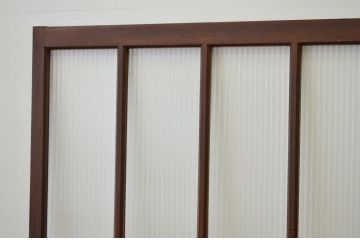 昭和レトロ 古い木のモールガラス引き戸2枚セット(窓・建具・ガラス戸)