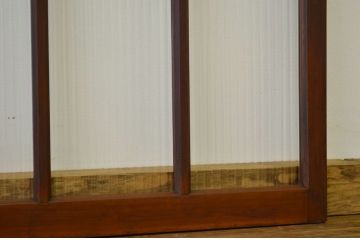 昭和レトロ 古い木のモールガラス引き戸2枚セット(窓・建具・ガラス戸)