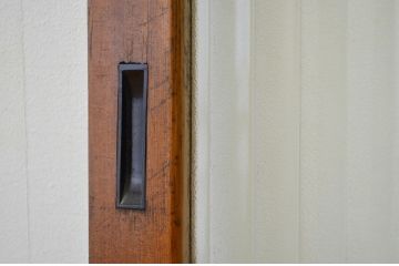 昭和レトロ 大版銀モールガラス戸1枚(引き戸・建具)