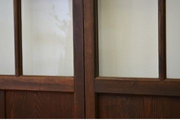 古民具・骨董 昭和レトロ 古い木のガラス戸4枚セット(引き戸・扉)