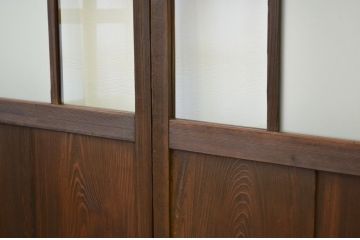 古民具・骨董 昭和レトロ 古い木のガラス戸4枚セット(引き戸・扉)