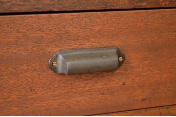 レトロ家具　昭和レトロ 結霜ガラス入り特大両面収納棚 引き出し付き(陳列棚・ショーケース・ガラスケース)