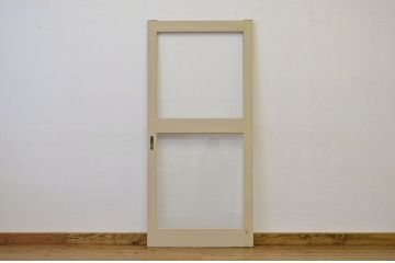 昭和レトロ 大版クリアガラスのペイント引き戸1枚(ガラス戸・建具)
