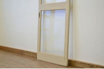 昭和レトロ 大版クリアガラスのペイント引き戸1枚(ガラス戸・建具)