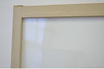 昭和レトロ 大版クリアガラスのペイント引き戸1枚(ガラス戸・建具)