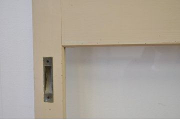 昭和レトロ 大版クリアガラスのペイント引き戸1枚(ガラス戸・建具)