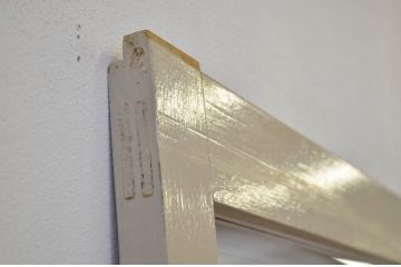 昭和レトロ 大版クリアガラスのペイント引き戸1枚(ガラス戸・建具)