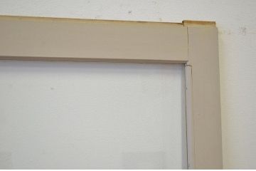 昭和レトロ 大版クリアガラスのペイント引き戸1枚(ガラス戸・建具)