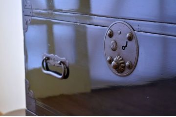 アンティーク家具　古民具・骨董　漆の綺麗な庄内箪笥上下セット